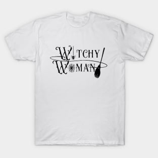 Witchy Woman Broom (Black) T-Shirt